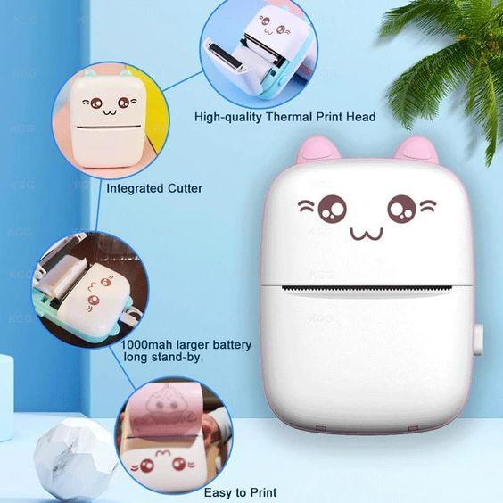 🖨️ Mini Portable Thermal Printer – Wireless Pocket Printer for Smartphones