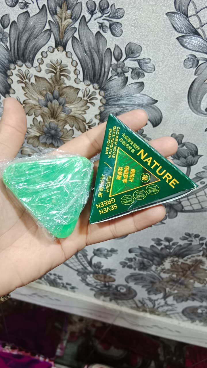 Seven Green Nature Herbal Shampoo Bar – Natural Anti-Hair Fall, Strengthening & Scalp Care Shampoo Soap for Healthy, Shiny Hair(100gram)